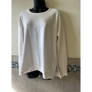 Athleta White Sweatshirt SZ Medium Oversized Thumbhole NWOT